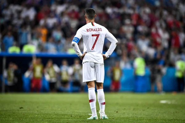 Cristiano Ronaldo Portugal Reacciona Ronda Partidos Entre Uruguay Portugal Durante —  Fotos de Stock