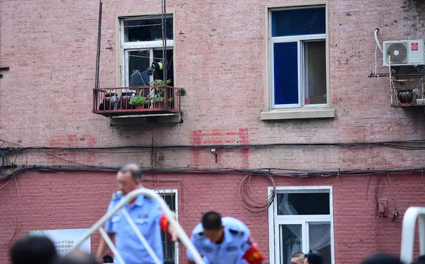 Chinesische Feuerwehrleute Zerstören Der Stadt Shenyang Provinz Liaoning Nordosten Chinas — Stockfoto