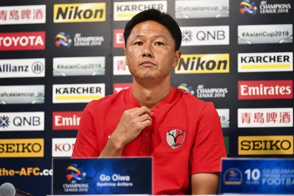 Pelatih Kepala Oiwa Dari Kashima Antlers Dari Jepang Menghadiri Konferensi — Stok Foto