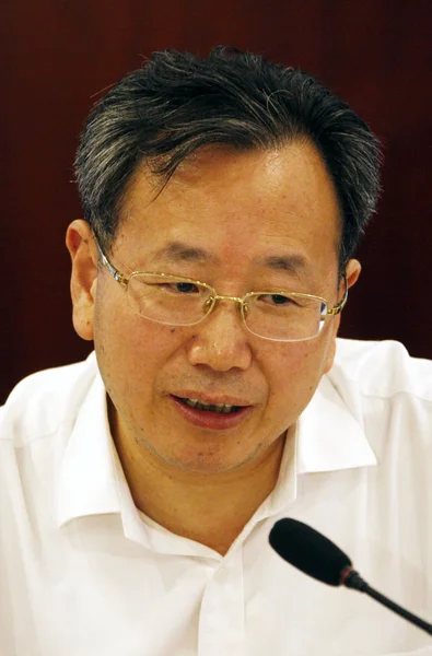 Chen Shulong Majd Helyettes Kormányzója Anhui Tartományban Beszél Egy Találkozót — Stock Fotó