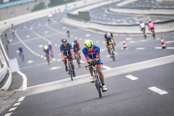 Triathleten Messen Sich Beim Ironman Qujing 2018 Qujing Provinz Yunnan — Stockfoto