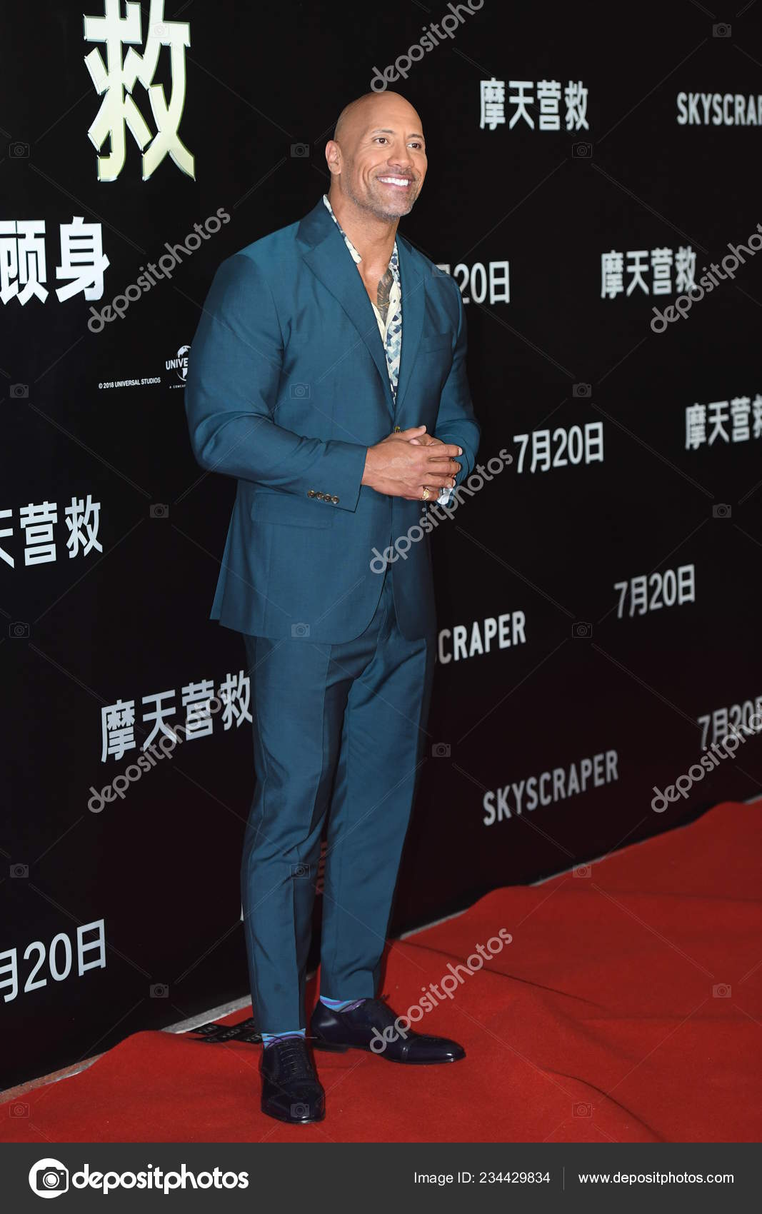 American Actor Dwayne Johnson Arrives Red Carpet Premiere Event