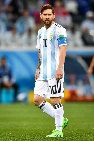 Lionel Messi Argentina Ser Sin Grupp Matchen Mot Kroatien 2018 — Stockfoto