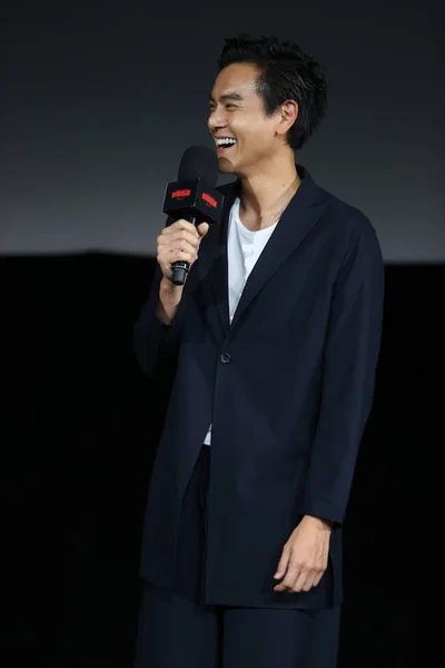 Taiwanesischer Schauspieler Eddie Peng Besucht Eine Premierenveranstaltung Für Den Neuen — Stockfoto