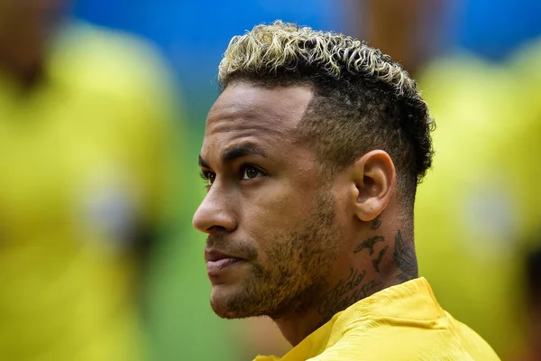Neymar Brasil Mira Antes Competir Contra Costa Rica Partido Del — Foto de Stock