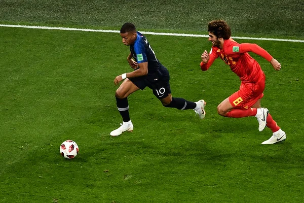 Kylian Mbappe Franciaország Bal Kihívások Belgium Beáta Ahol Negyedikek Lettek — Stock Fotó