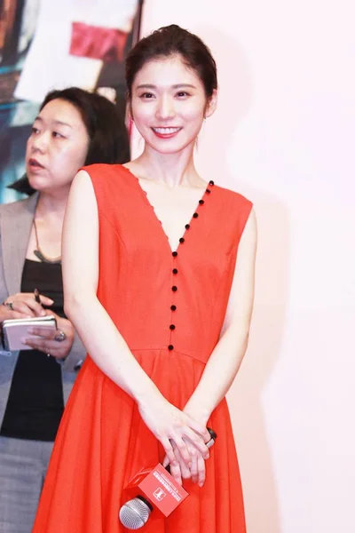 2018年6月23日 日本女星松冈在中国上海举行的第21届上海国际电影节 Siff 2018 期间出席宣传新片 的粉丝会议 — 图库照片