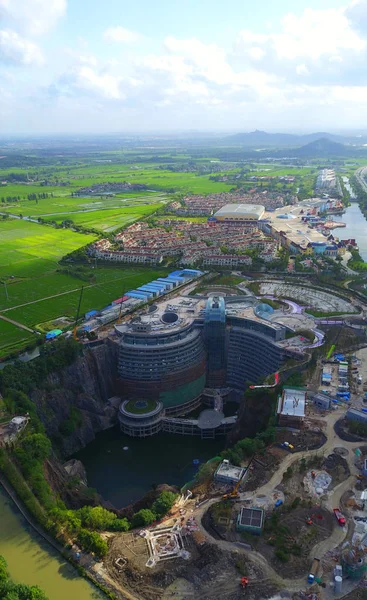 Vista Aérea Del Shanghai Tianmashan Pit Hotel Cinco Estrellas También — Foto de Stock