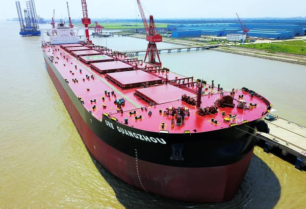 Uma Vista Aérea Transportador Ore Guangzhou Para Transporte Minério Ferro — Fotografia de Stock