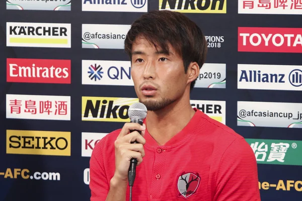 Tomoya Inukai Japans Kashima Antlers Sköter Presskonferens Innan Kvartsfinalen Matchen — Stockfoto