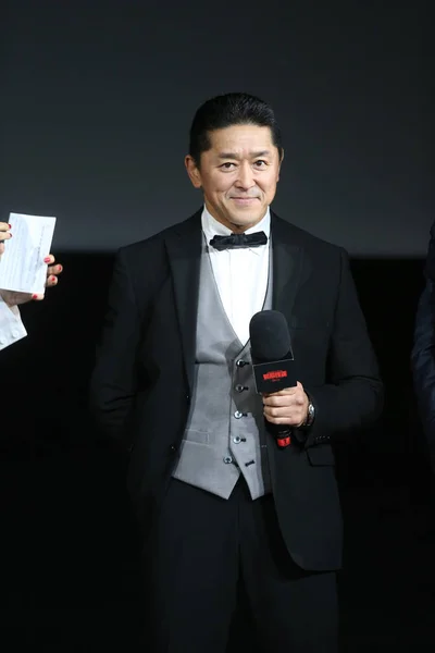 日本电影演员肯尼亚佐田出席 0日在中国北京执导的新剧 隐藏的人 首映式 — 图库照片
