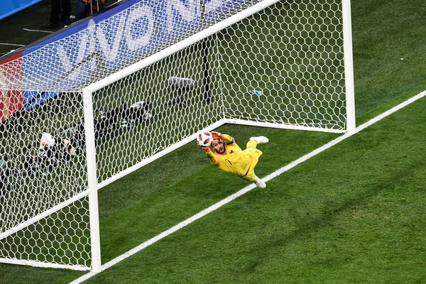 Kapus Hugo Lloris Franciaország Ment Egy Lövés Belgium Által Elődöntő — Stock Fotó