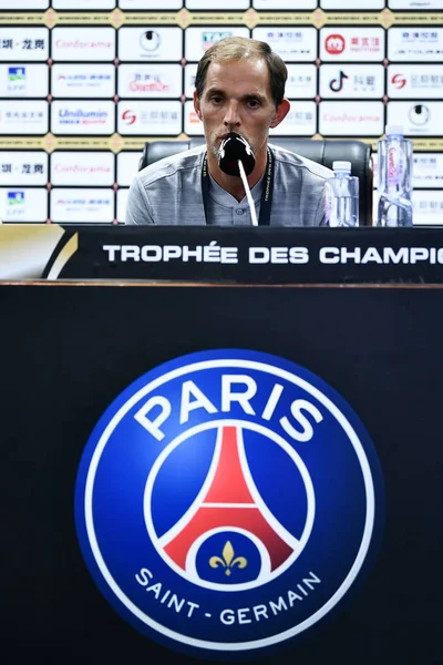 Entrenador Thomas Tuchel Paris Saint Germain Asiste Una Conferencia Prensa — Foto de Stock