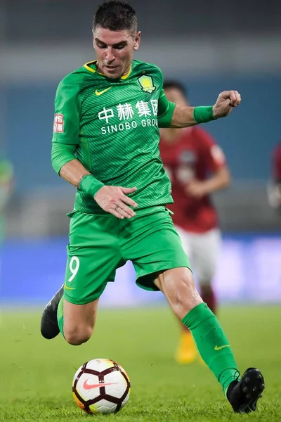 Futbolista Español Jonathan Soriano Beijing Sinobo Guoan Gotea Contra Henan —  Fotos de Stock