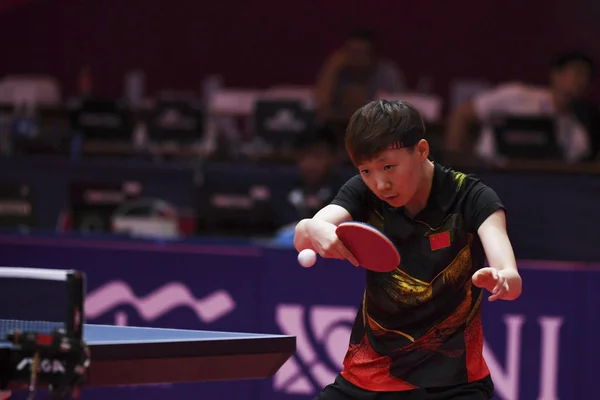 中国の王魔乳女子卓球チーム アジア競技大会として知られているジャカルタ パレンバンで 2018 ジャカルタ インドネシア 日として公式に知られている 2018 のアジア競技大会の間に最終で北朝鮮のキム Hae — ストック写真