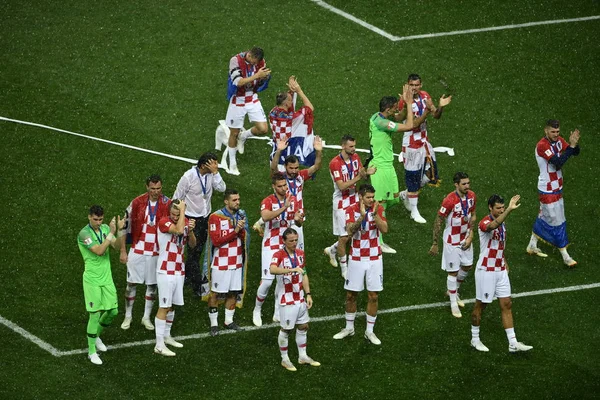 Players Croatia Greet Spectators France Defeated Croatia Final Match 2018 — Stock Photo, Image