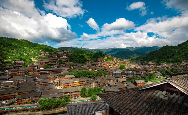 Cenário Aldeia Xijiang Miao Condado Leishan Qiandongnan Miao Prefeitura Autônoma — Fotografia de Stock