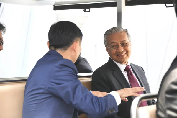 Den Malaysiske Premiärministern Mahathir Mohama Rätt Möter Jack Eller Yun — Stockfoto