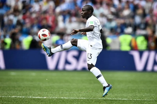 Golo Kante França Chuta Bola Para Atirar Contra Uruguai Sua — Fotografia de Stock