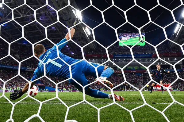 Igor Akinfeev Russia Reacts Penalty Kick Croatia Quarterfinal Match 2018 — Stock Photo, Image