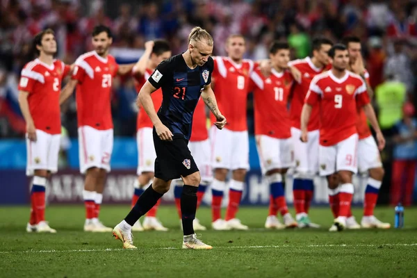 Domagoj Vida Aus Kroatien Verschießt Viertelfinale Der Fußball Weltmeisterschaft 2018 — Stockfoto