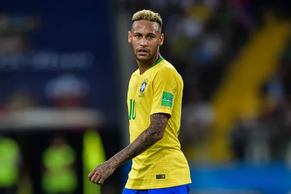 Neymar Brasil Examina Seu Jogo Grupo Contra Sérvia Durante Copa — Fotografia de Stock