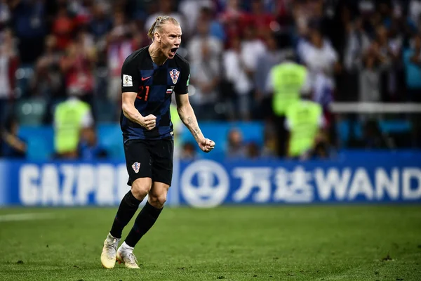 Domagoj Vida Croácia Reage Após Marcar Gol Por Pênalti Contra — Fotografia de Stock