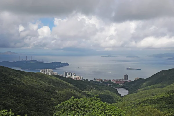 Chmury Pojawiają Się Victoria Harbour Hongkongu Chinach Lipca 2018 — Zdjęcie stockowe