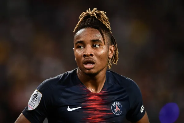 Christopher Nkunku Paris Saint Germain Reacts Trophee Des Champions 2018 — Stock Photo, Image