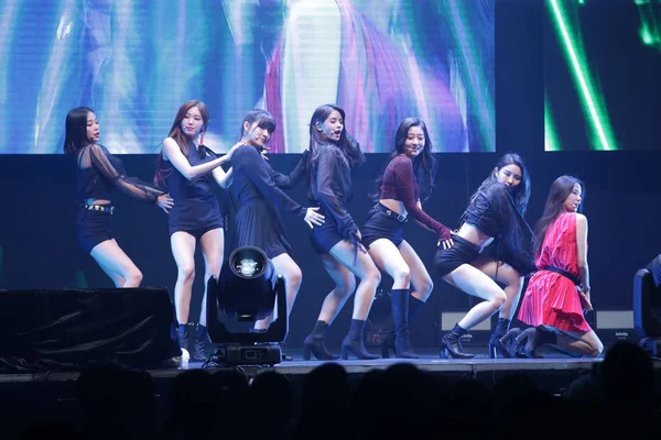 Membrii Grupului Sud Coreean Fete Clc Cântă Concertul Din Hong — Fotografie, imagine de stoc