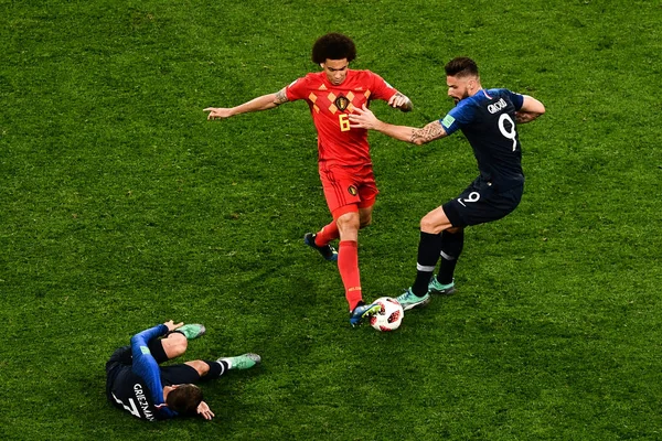 Axel Witsel Belgique Centre Défie Olivier Giroud France Dans Son — Photo