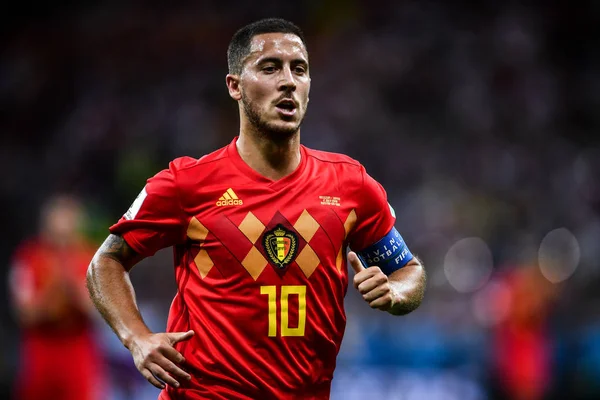 Eden Hazard Belgii Biega Rundzie Meczu Przeciwko Japonii Podczas Fifa — Zdjęcie stockowe