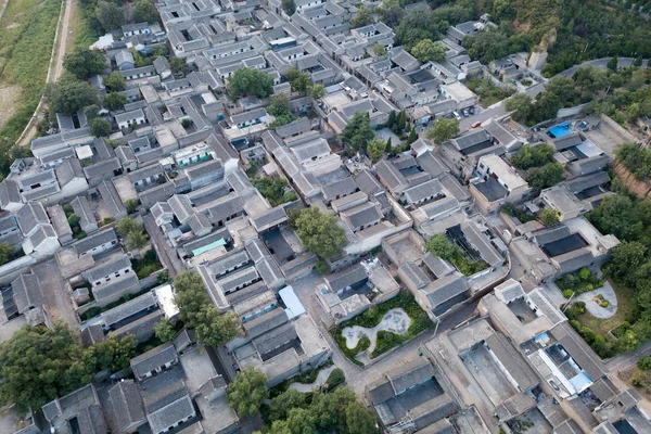 Aerial View Small Beijing Group Siheyuan Courtyards Dangjia Village Hancheng — Stock Photo, Image