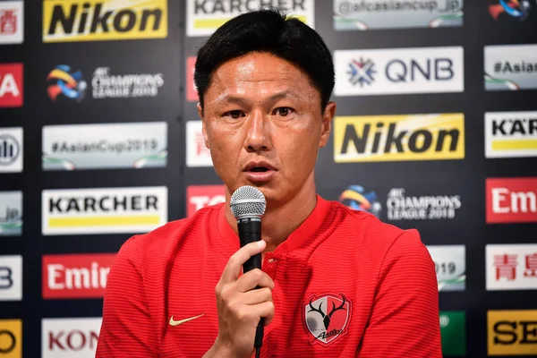 Pelatih Kepala Oiwa Dari Kashima Antlers Dari Jepang Menghadiri Konferensi — Stok Foto