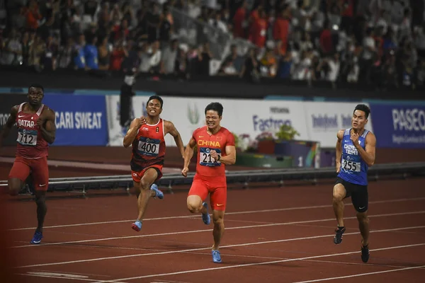 Bingtian China Second Right Competes Men 100M Final Athletics Competition — Stock Photo, Image