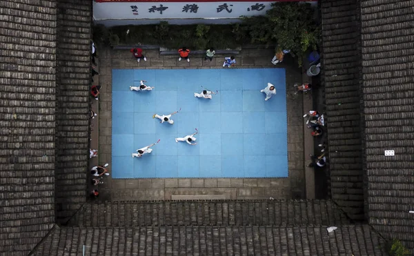 Havadan Çekilen Fotoğrafta Doğu Çin Zhejiang Eyaletindeki Wenzhou Kentindeki Wenzhou — Stok fotoğraf