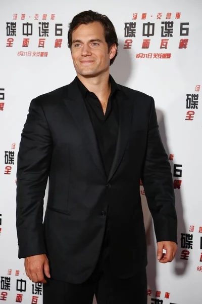 Actor Británico Henry Cavill Llega Alfombra Roja Para Estreno China — Foto de Stock