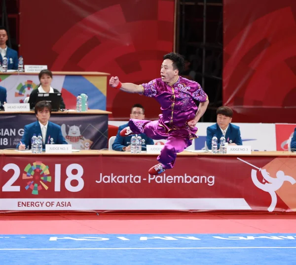 Sonne Peiyuan Aus China Flippt Finale Der Wushu Men Changquan — Stockfoto