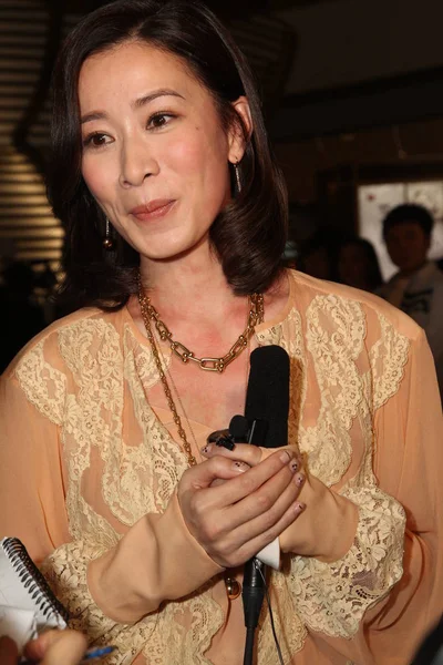 Hongkong Herečka Charmaine Sheh Navštěvuje Propagační Akce Jihokorejské Kosmetika Kosmetika — Stock fotografie