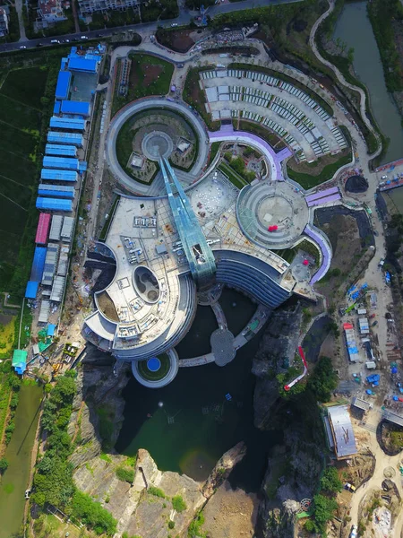 Αεροφωτογραφία Του Ξενοδοχείο Πέντε Αστέρων Σαγκάη Tianmashan Pit Επίσης Γνωστό — Φωτογραφία Αρχείου