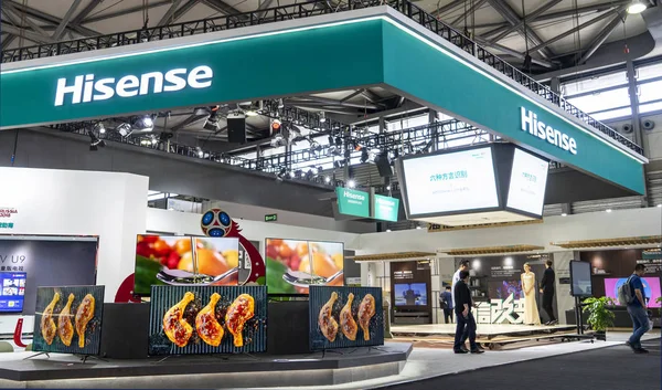 Tvs Oled Hisense Estão Exibição Estande Hisense Durante 2018 International — Fotografia de Stock