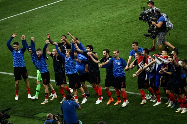 Jogadores Croácia Cumprimentam Fãs Depois Derrotar Inglaterra Sua Partida Semifinal — Fotografia de Stock