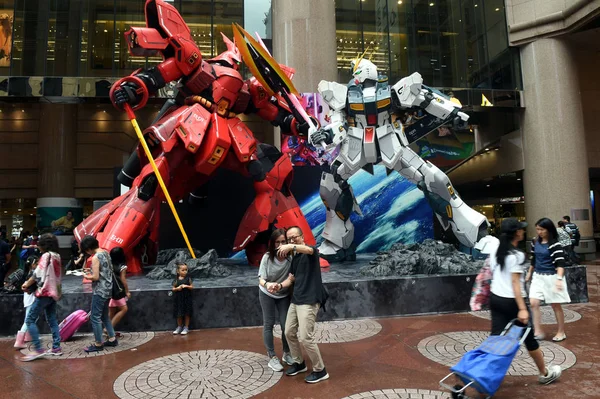 Statue Gundam Sazabi Alte Metri Sono Esposte Durante Mostra Gundam — Foto Stock