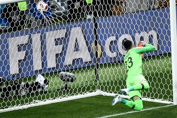 Goalkeeper Danijel Subasic Croatia Fails Goal Kieran Trippier England Semifinal — Stock Photo, Image