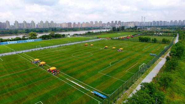 Вид Воздуха Готический Кубок Мира Футболу Городе Шэньян Северо Восточная — стоковое фото