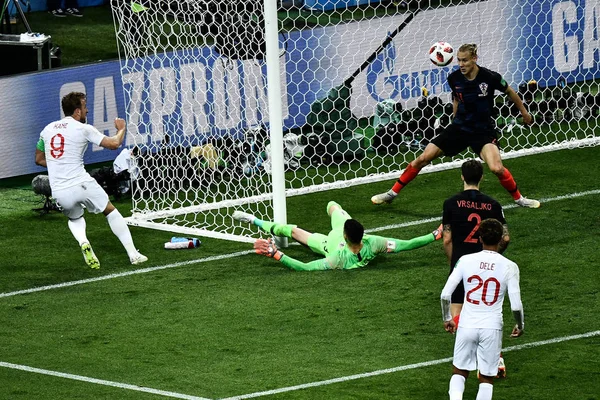 Harry Kane England Left Misses Goal Croatia Semifinal Match 2018 — Stock Photo, Image