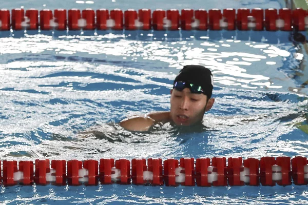 Japán Úszó Kosuke Hagino Vesz Részt Képzés Előtt 2018 Ázsiai — Stock Fotó