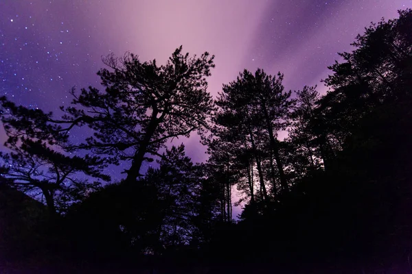 Paisaje Del Cielo Estrellado Sobre Montaña Longquan Ciudad Lishui Provincia —  Fotos de Stock