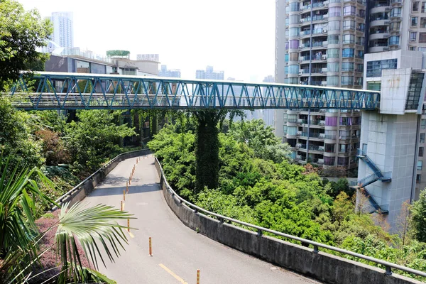 Vista Uma Passarela Metros Altura 100 Metros Comprimento Suspensa Que — Fotografia de Stock