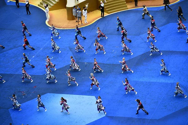 Artistas Apresentam Durante Cerimônia Encerramento Copa Mundo Fifa 2018 Moscou — Fotografia de Stock